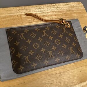Louis Vuitton Monogram Wristlet in Brown and Gold